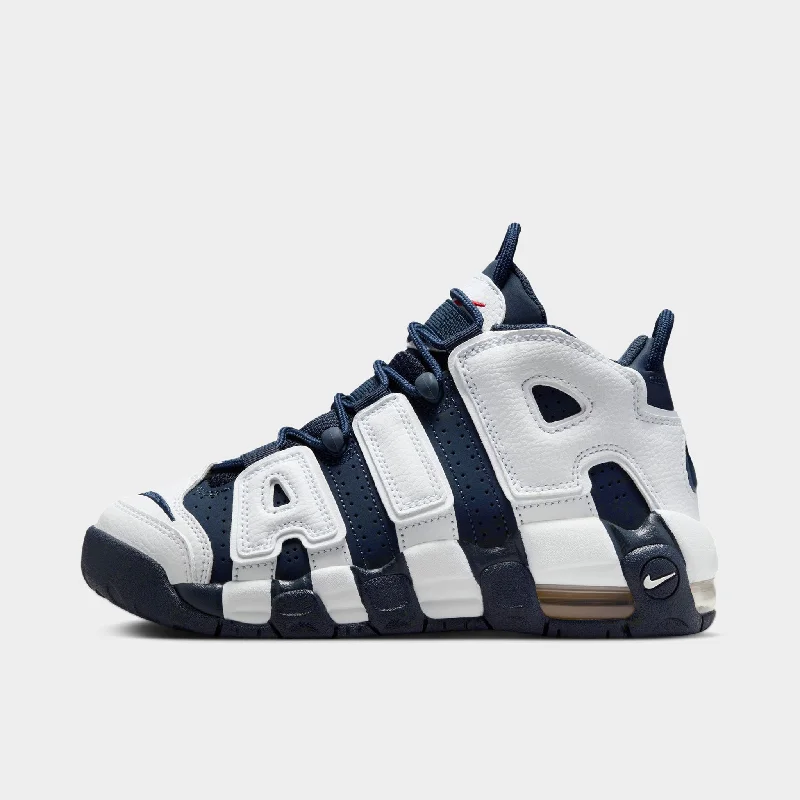 Nike Air More Uptempo GS White / Midnight Navy - Metallic Go