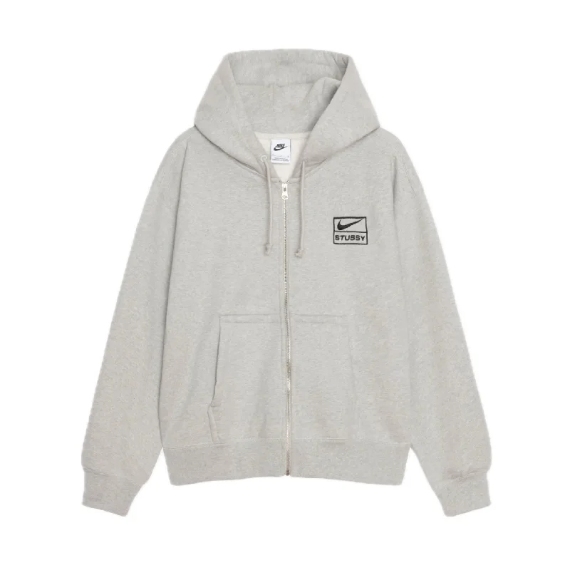 Stussy x Nike Fleece Zip Hoodie Grey Heather