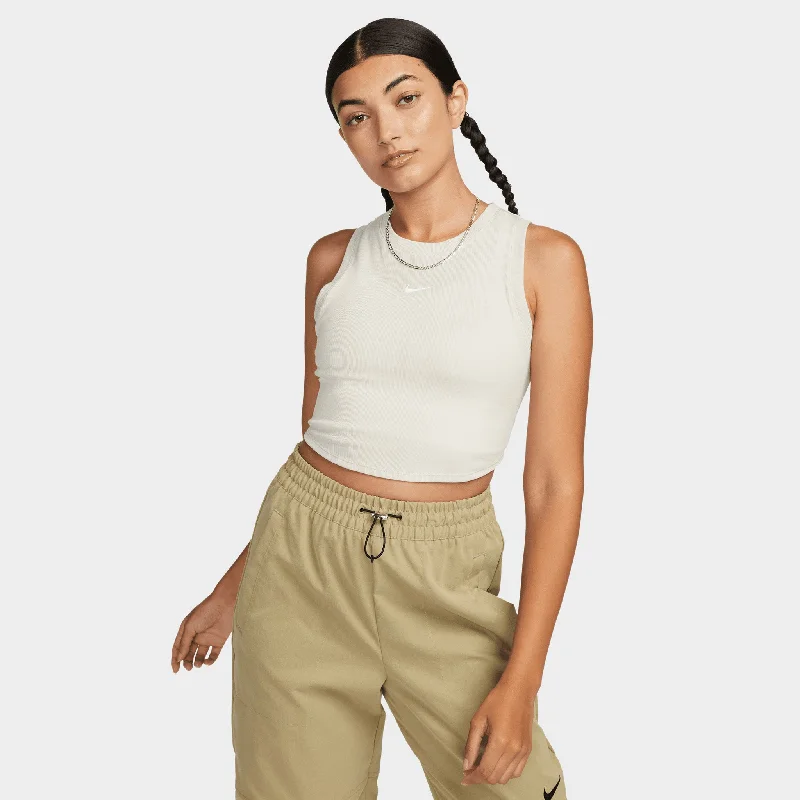 Nike Sportswear Women's Tight Cropped Mini-Rib Tank Light Orewood Brown / Sail