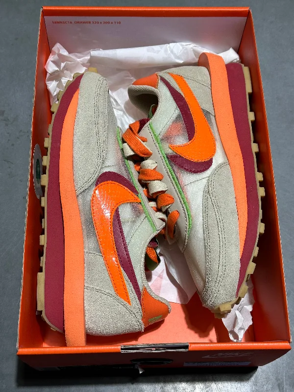 Nike LD Waffle - sacai CLOT Kiss of Death Net Orange Blaze Size 6