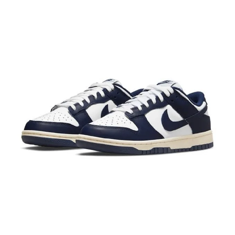 Women's Dunk Low White Navy Vintage Cream