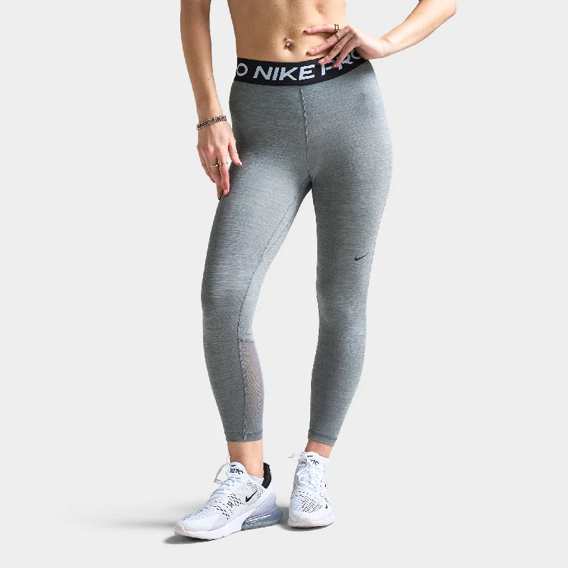 Nike Pro Women's Mid-Rise Cropped Mesh Panel Leggings / Grey