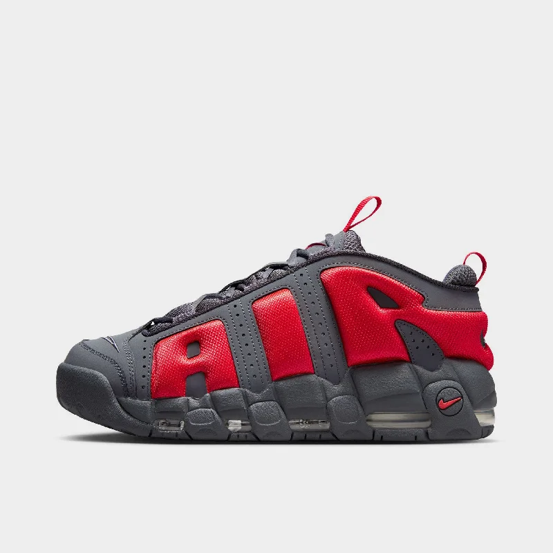 Nike Air More Uptempo Low Dark Grey / Crimson - Metallic Silver