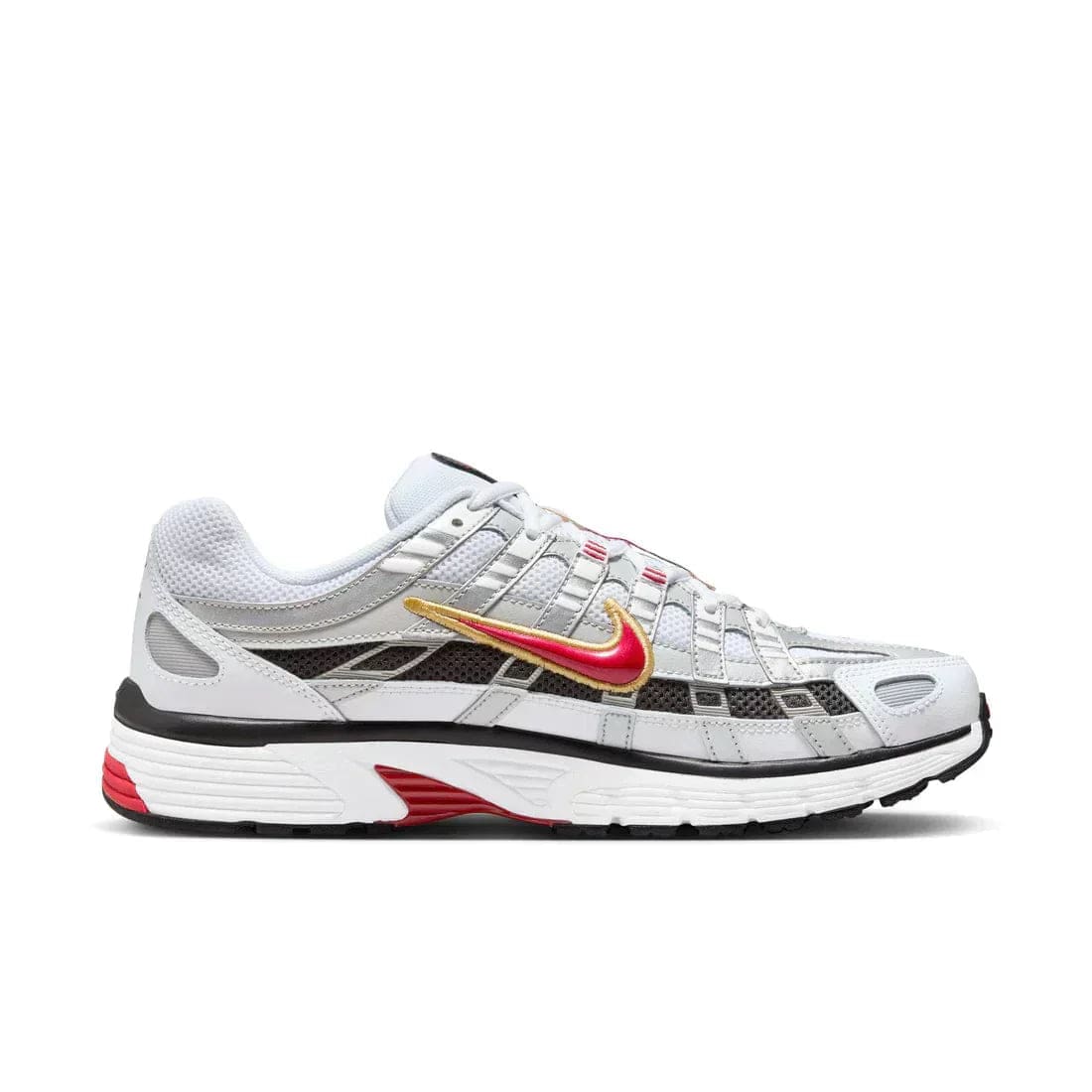 Nike P-6000 White Metallic Platinum Varsity Red