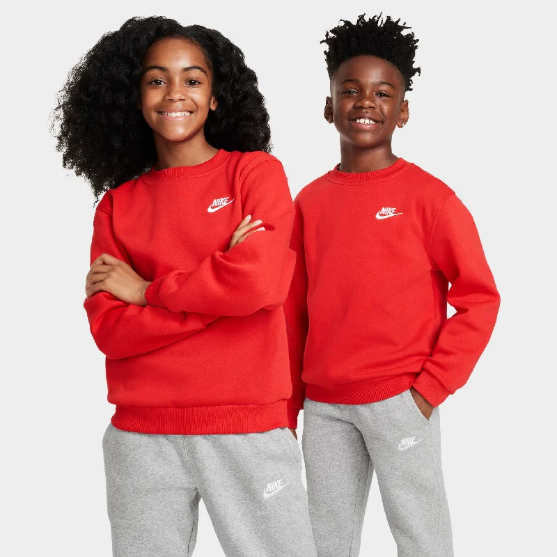 Nike Juniors' Club Fleece Crewneck / University Red