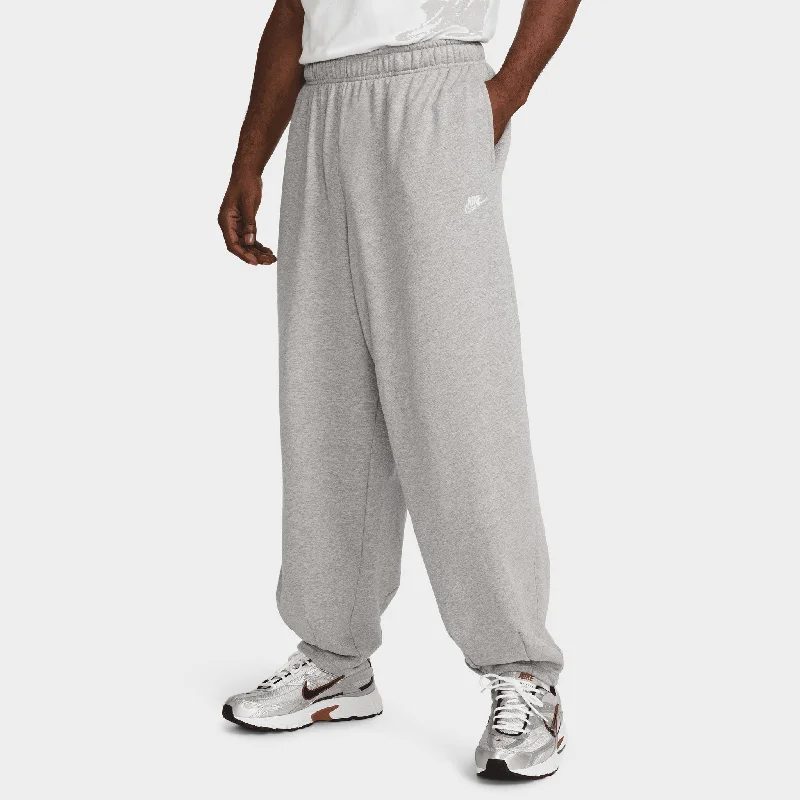 Nike Club Fleece French Terry Oversized Pants Dark Grey Heather / Light Smoke Grey - White