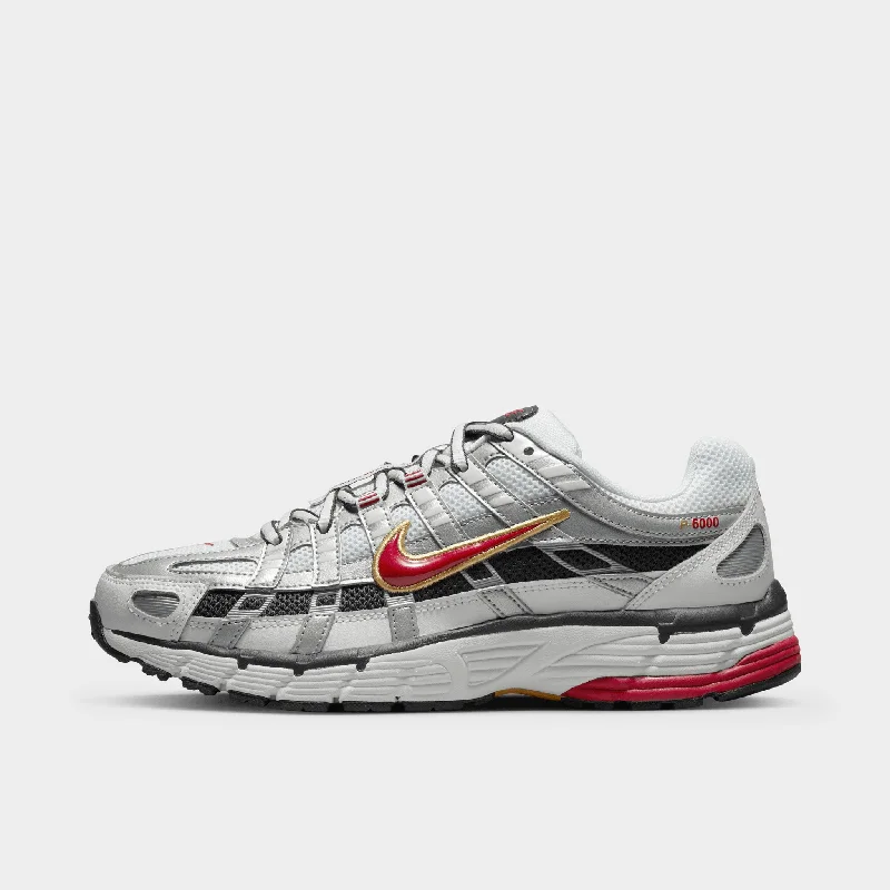 Nike Women's P-6000 White / Varsity Red - Metallic Platinum