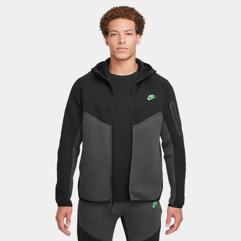 Nike Tech Fleece Full-Zip Windrunner Hoodie Black / Anthracite / Green Strike