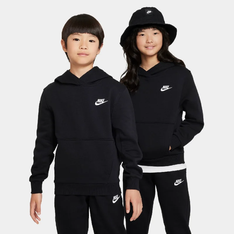 Nike Sportswear Juniors' Club Fleece Pullover Hoodie Black / White