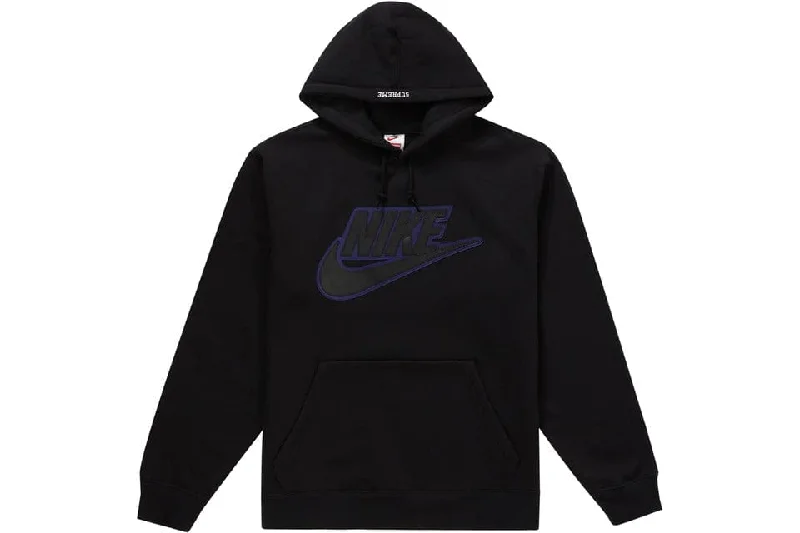 Supreme Nike Leather Applique Hooded Sweatshirt